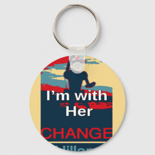 Create Your Own Colourful Change I am With Her   Key Ring