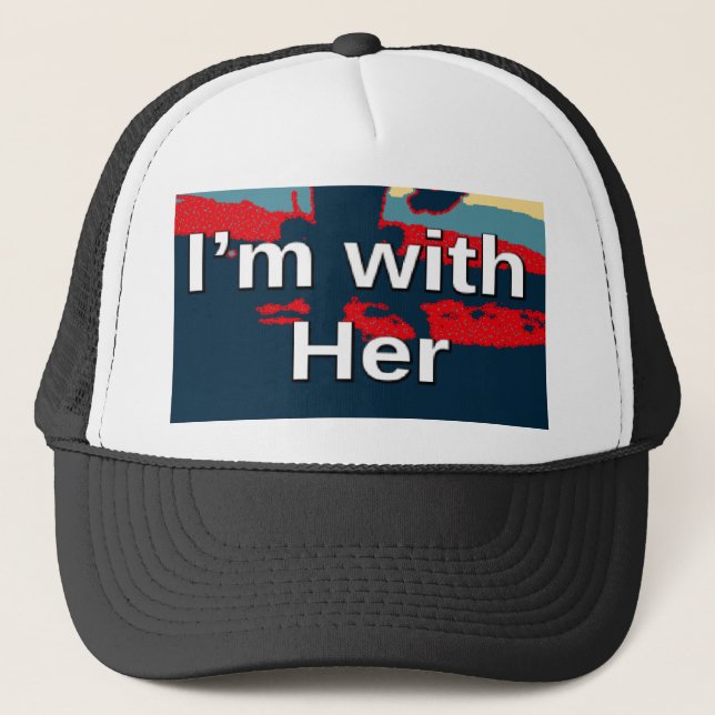 Create Your Own Colourful Change I am With Her   Trucker Hat (Front)