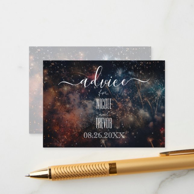 Create Your Own Colourful Fireworks Advice Card (Front/Back In Situ)