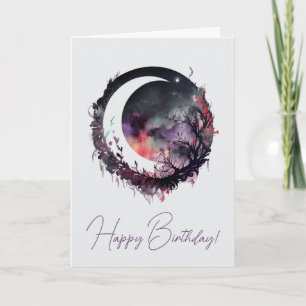 Create Your Own Colourful Floral Boho Moon Holiday Card