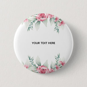 Create Your Own Colourful Floral Border 6 Cm Round Badge