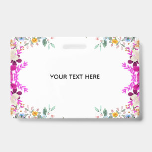 Create Your Own Colourful Floral Border ID Badge