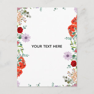 Create Your Own Colourful Floral Border Postcard
