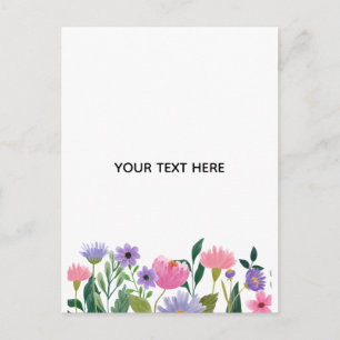 Create Your Own Colourful Floral Border Postcard