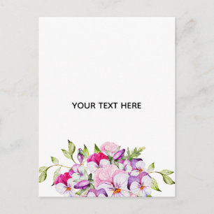 Create Your Own Colourful Floral Border Postcard