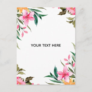 Create Your Own Colourful Floral Border Postcard