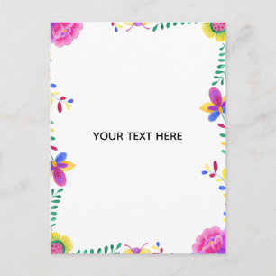 Create Your Own Colourful Floral Border Postcard