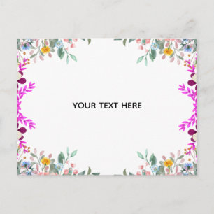 Create Your Own Colourful Floral Border Postcard