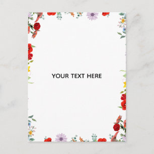 Create Your Own Colourful Floral Border Postcard