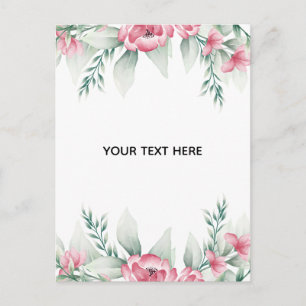 Create Your Own Colourful Floral Border Postcard