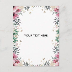 Create Your Own Colourful Floral Border Postcard