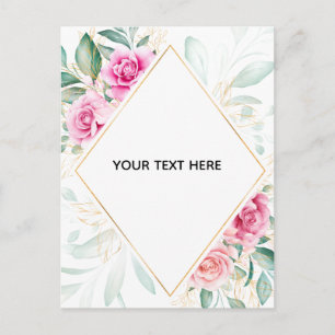 Create Your Own Colourful Floral Border Postcard