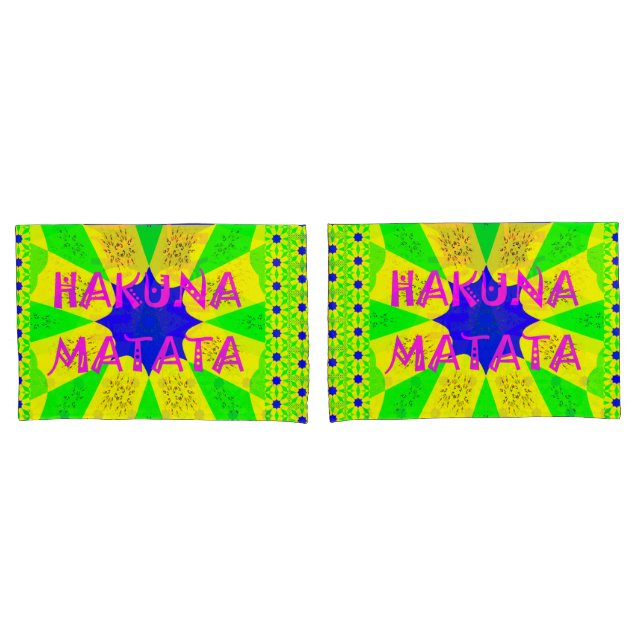 Create Your Own Colourful Hakuna Matata cute prett Pillowcase (Front-Set)