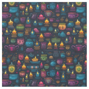 Create Your Own Colourful Herbs & Candles Black Fabric