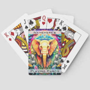 Create Your Own Colourful Jungle Elephant Totem Playing Cards