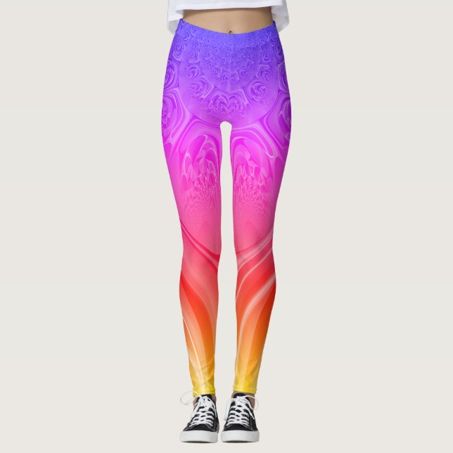 Create your own colourful Valentine Custom design Leggings (Front)