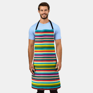 Create Your Own Colourful Vertical Retro Stripes Apron