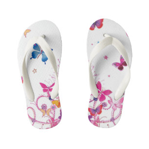 Create Your Own Colourful Water colours butteries Kid's Thongs