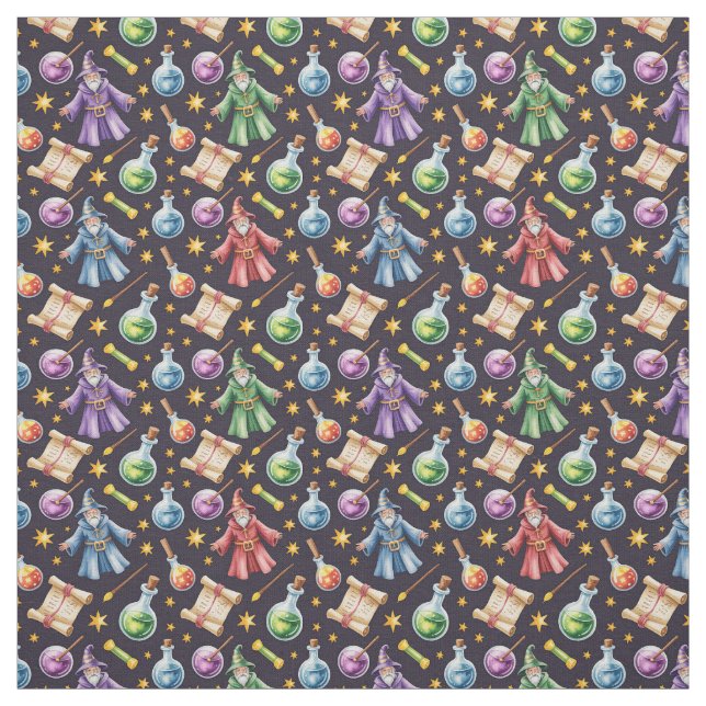Create Your Own Colourful Wizard Potions Scrolls Fabric (Swatch)