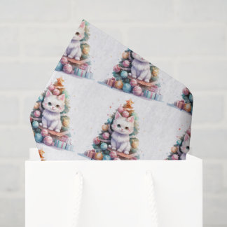 Create Your Own Colourful Xmas Tree Cute Cat Tissue Paper