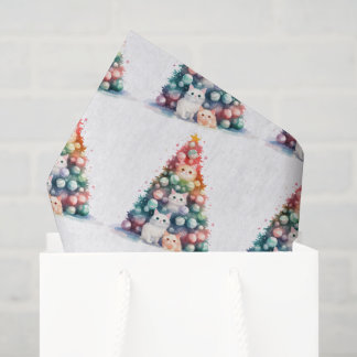 Create Your Own Colourful Xmas Tree Cute Kittens Tissue Paper