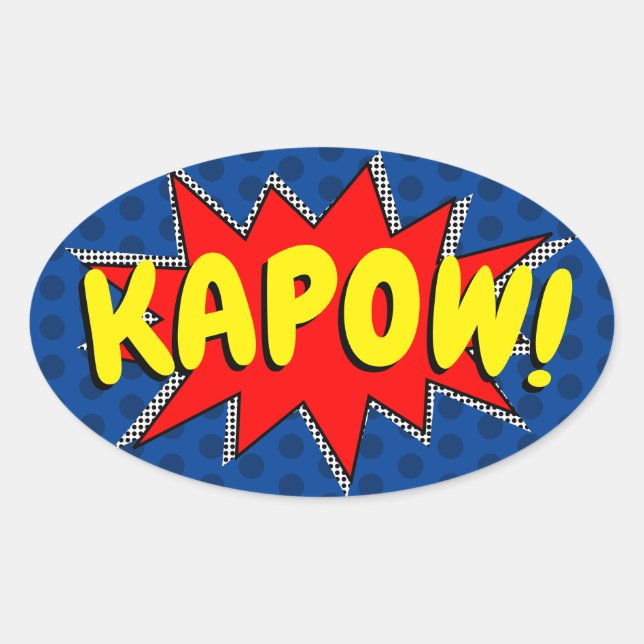 Create Your Own Comic Book Sound Effects Oval Stic Sticker (Front)