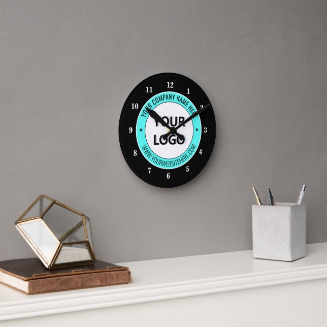 Create Your Own Company Logo Branded Clock Example (Office)