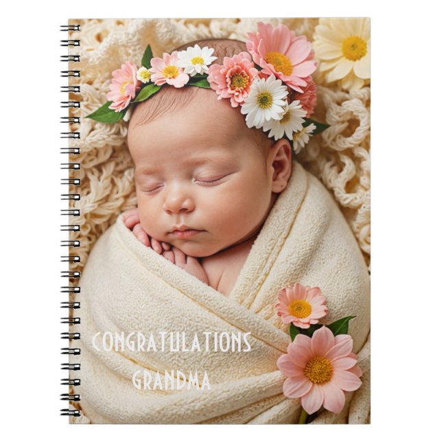 Create Your Own Congratulations Baby Photo custom Notebook (Front)