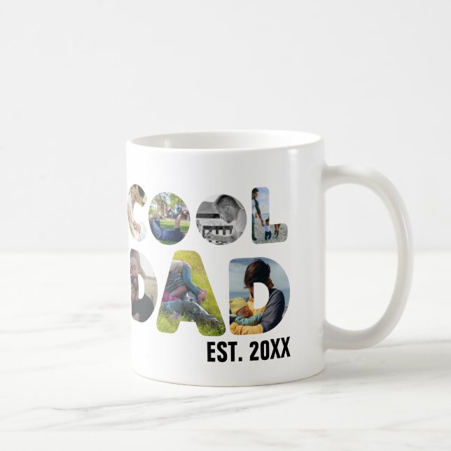 Create your own cool dad 7 letter photo for him coffee mug (Right)
