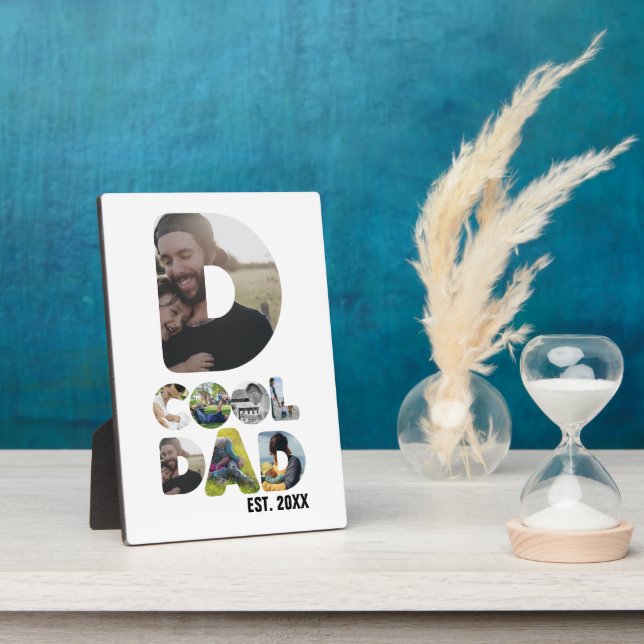 Create your own cool dad 7 letter photo for him plaque (Side)
