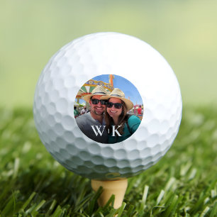 Create Your Own Couple Photo Monogram Golf Balls