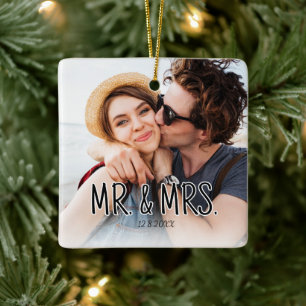 Create Your Own Couples Photo Custom Pic Ceramic Ornament