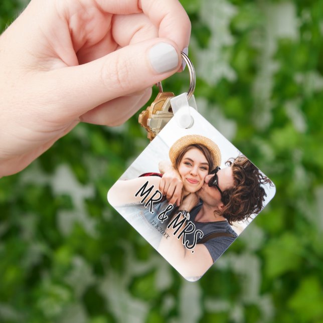 Create Your Own Couples Photo Custom Pic Key Ring (Hand)
