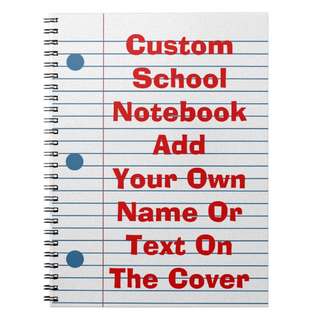 Create Your Own Cover School Paper Notebook (Front)