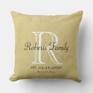Create Your Own Cream Faux Leather Monogram Cushion