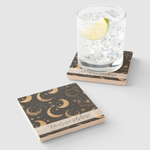 Create Your Own Crescent Moon Celestial Stone Coaster