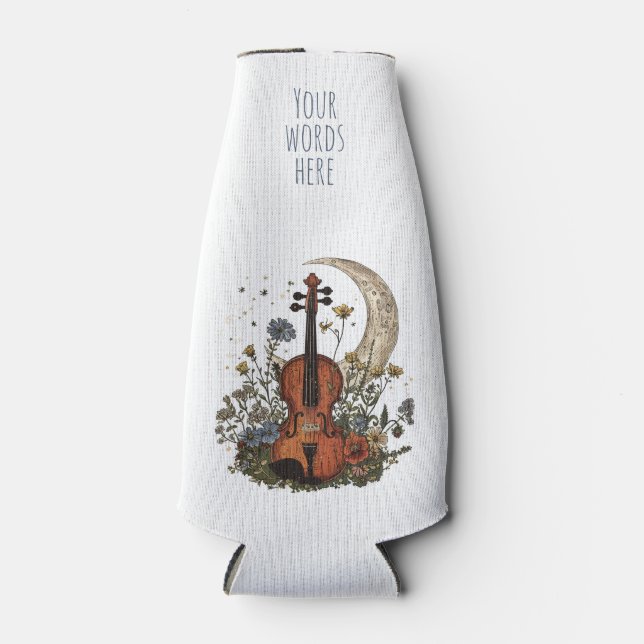 Create Your Own Crescent Moon Sonata on Violin Bottle Cooler (Front)