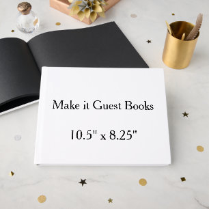 create your own custom 10.5" x 8.25" Black 60# Guest Book