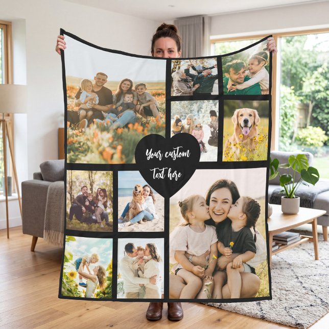 Create Your Own Custom 10 Photo Collage Fleece Blanket (Creator Uploaded)