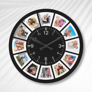 Create Your Own Custom 12 Photo Collage Family Round Clock