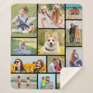 Create Your Own Custom 12 Photo Collage Sherpa Blanket