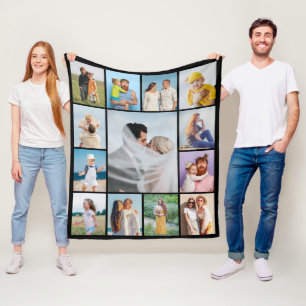 Create Your Own Custom 13 Photo Collage  Fleece Blanket