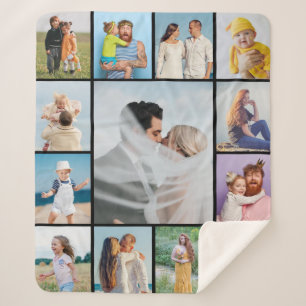 Create Your Own Custom 13 Photo Collage  Sherpa Blanket