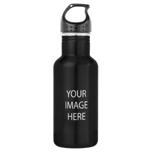 Create Your Own Custom 18 oz Black Water Bottle