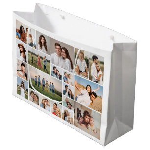 Create Your Own Custom 20 Photo Collage Large Gift Bag