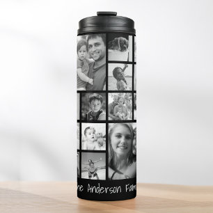 Create Your Own Custom 24 Family Photo Collage Thermal Tumbler