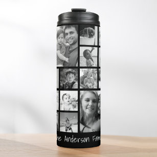 Create Your Own Custom 24 Family Photo Collage Thermal Tumbler