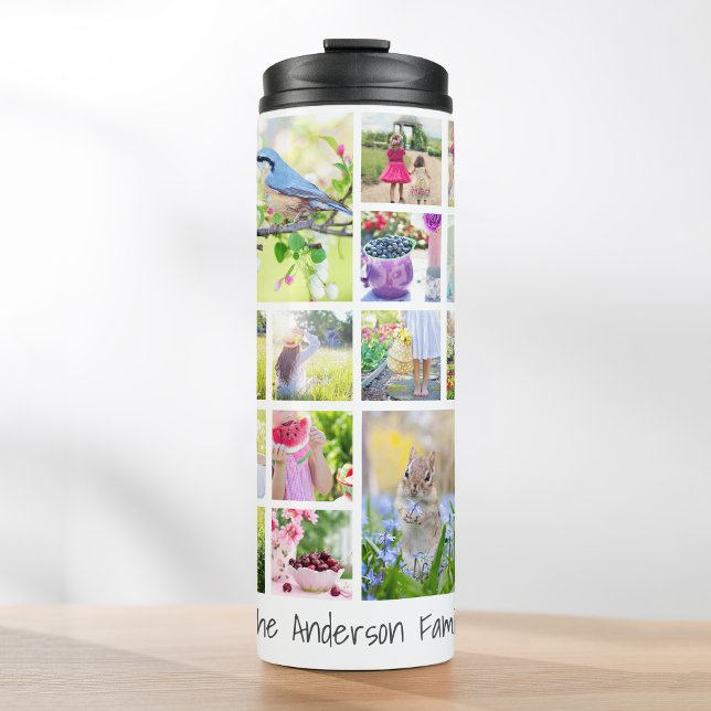Create Your Own Custom 24 Family Photo Collage Thermal Tumbler (Creator Uploaded)