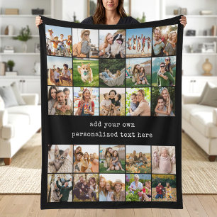 Create Your Own Custom 25 Photo Collage Fleece Blanket