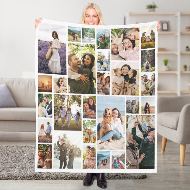 Create Your Own Custom 28 Photo Collage Fleece Blanket (Create Your Own Custom 28 Photo Collage Fleece Blanket)
